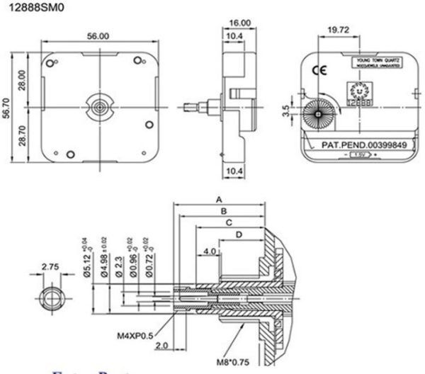 موتور ساعت دیواری 12888SMتیک تاک - Image 3