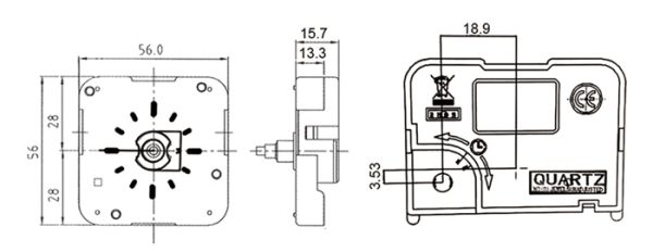موتور ساعت دیواری S2188آرام گرد - Image 2